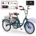 thumbnail image 1 of MOONCOOL 24" Electric Tricycle for Adults, 350W 36V 7 Speeds Electric Trike, 3 Wheels Adult Electric Tricycle Bicycle with Large Basket & Tool Kits, Certified to UL 2849 by SGS, 1 of 13
