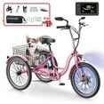 thumbnail image 1 of MOONCOOL 24" Electric Tricycle for Adults, 350W 36V 7 Speeds Electric Trike, 3 Wheels Adult Electric Tricycle Bicycle with Large Basket & Tool Kits, Certified to UL 2849 by SGS, 1 of 11