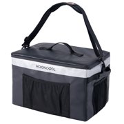 MOONCOOL 30L Bike Rack Cooler Bag, Versatile Insulated Trunk Bag & Portable Cooler, Holds 48 Cans, with 3 Side Mesh Pockets & Adjustable Shoulder Strap for Easy Carrying
