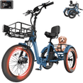thumbnail image 1 of MOONCOOL 750W Foldable Electric Mountain Tricycle for Adult, 6 Speed 20x3.0 In Fat Tire 3Wheel Electric Bike, 48V Removable Battery, Motorized Trike w/Front & Rear Basket, 1 of 11