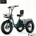 thumbnail image 1 of MOONCOOL All-Terrain Electric Tricycle for Adults, 1100w Motor 48V 14.5Ah UL2849 Battery,7-Speed 20" x 4.0" Fat Tire 3 Wheel Electric Bike W/ 40L Waterproof Rack Bag, 60 miles, 1 of 12