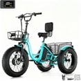 thumbnail image 1 of MOONCOOL All-Terrain Electric Tricycle for Adults, 1100w Motor 48V 14.5Ah Battery,7-Speed 20" x 4.0" Fat Tire 3 Wheel Electric Bike , 25-60 miles, 1 of 11