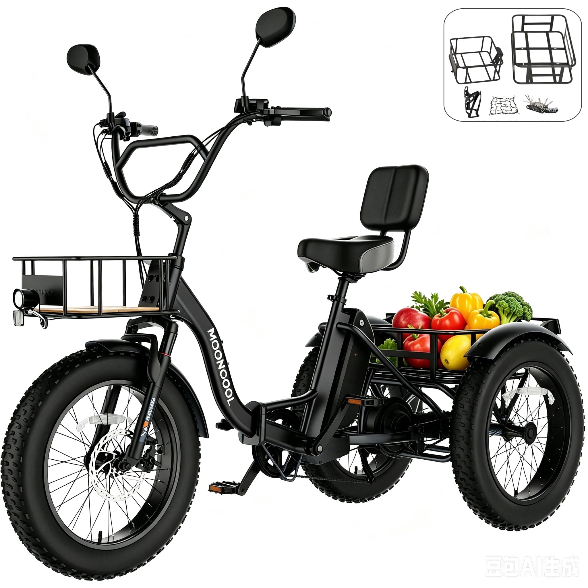 folding electric trike bicycle T300 Adult Bike 1200W High-Power Motor & 624Wh Removable Battery 18x3.0 Fat Tire Foldable 3-Wheel E-Bike Step-Thru Design, Up to 65 Miles, 18MPH Assisted Pedalling Black : Sports & Rebels 20x4 fat tires and Color:Tamarindo Abyss Get stocked up for