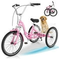 thumbnail image 1 of MOONCOOL Adult Folding Tricycle for Adults, 7 Speed 20/24/26 inch 3 Wheels Bikes with Basket, Foldable Tricycle for Adults, Women, Men, Seniors, 1 of 10