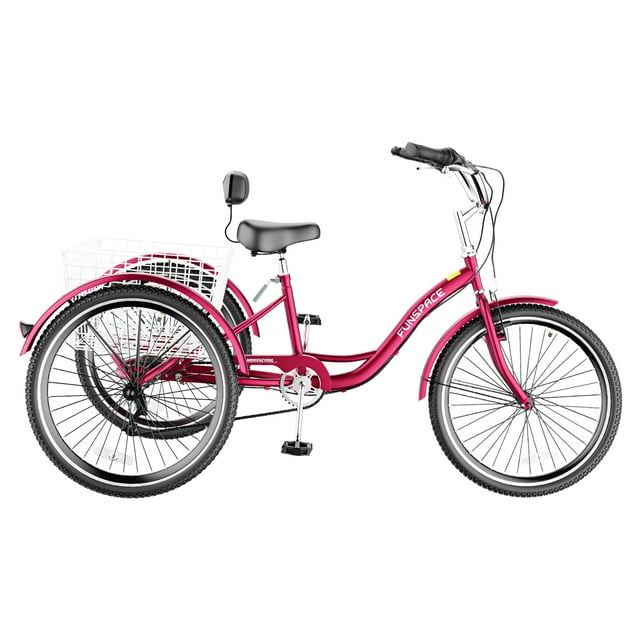 MOONCOOL Adult Tricycle Bike, Upgarded Wider 7 Speed 24 & 26Inch Three