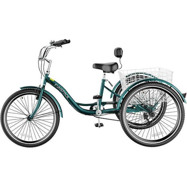 MOONCOOL Adult Tricycles 7 Speed, Adult Trikes 24 / 26 inch 3 Wheel ...