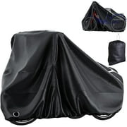 MOONCOOL Bike Cover For Adult Tricycle, Outdoor Waterproof Cover for 2 bikes or 1 Tricycle or 1 Motorcycle, Storable Portable Lightweight Waterproof and UV resistant with Lock Hole & Storage Bag