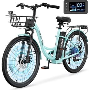 MOONCOOL Electric Bicycle for Adults 350W , 7-Speed Ebike with 36V 10.4Ah Removable Battery, 40 Miles Range , 20 mph Electric Commuter Bike for Women Men