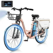MOONCOOL Electric Bicycle for Adults 350W , 7-Speed Ebike with 36V 10.4Ah Removable Battery， 40 Miles Range , 20 mph Electric Commuter Bike for Women Men, Certified to UL 2849 by SGS