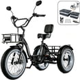 thumbnail image 1 of MOONCOOL Folding Adult Electric Trike w/ Storage Bags , 48V 500W(Peak 1092 W) Rear Motor w/ Differential , 20x4.0" Fat Tire 7 Speed ,14.5Ah UL2849 (By SGS) Battery,60 Miles, 15.5 MPH,Class 2, 1 of 14