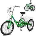 thumbnail image 1 of MOONCOOL Folding Tricycle for Adults, 24/26 inch 7 Speed Adult Foldable Tricycle with Large Basket for Shopping Exercise Recreation, 1 of 14