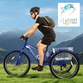 thumbnail image 1 of MOONCOOL Mountain Tricycle for Adults, 3 Wheeled 7-Speed Mountain Tricycle 24/26/27.5 inch Men's Women's Tricycles Cruiser Bike with Cargo Basket, 1 of 12