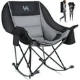 thumbnail image 1 of Slsy Oversized Rocking Camping Chair, Fully Padded Patio Chair with Cooler Bag and Side Pocket, High Back Portable Lawn Recliner Rocker Chairs for Camp, Patio, Supports 400 lbs, 1 of 11