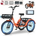 thumbnail image 1 of MOONCOOL TK1 20" Fat Tire Folding Electric Tricycle w/ Rack Bags, 750W Motor 48V Foldable Ebike Electric Trike for Adults, 3 Wheel Electric Bicycle w/Front & Rear Baskets, Certified to UL 2849 by SGS, 1 of 11