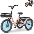 thumbnail image 1 of MOONCOOL TK1 Folding Electric Tricycle for Adults,48V 14.5Ah Removable battery, 1000W Motor, 20" Fat Tire Step-Thru 3 Wheel Electric Bicycle W/ Front & Rear Storage Bag Kit, 1 of 19