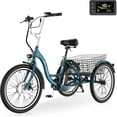 thumbnail image 1 of MOONCOOL MC 350 Electric Tricycle for Adults, 350W Motorized Electric trike with 36V 10.4Ah Removable lithium battery,24“/26" 7 Speeds 3 Wheels Electric Bikes, Certified to UL 2849 by SGS, 1 of 15