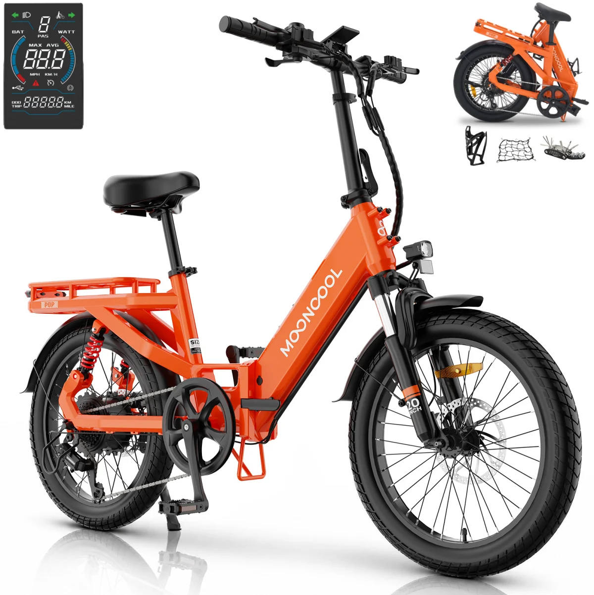MOONCOOL TK1 Folding Electric Tricycle for Adults,48V 14.5Ah