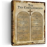 MOONDAWN 10 Commandments 12"x16" Framed Canvas Art Christian Wall Print