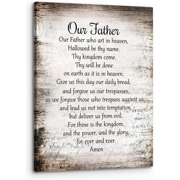MOONDAWN Our Father Prayer 11’’x14’’ Framed Canvas Art Prints