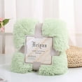 thumbnail image 1 of MOONDU Faux fur plush throw blanket, double sided fluffy couch cover rug, solid color thick warm microfiber nap wrap, all season cozy bedding mat for sofa bed car indoor rest home, 1 of 3