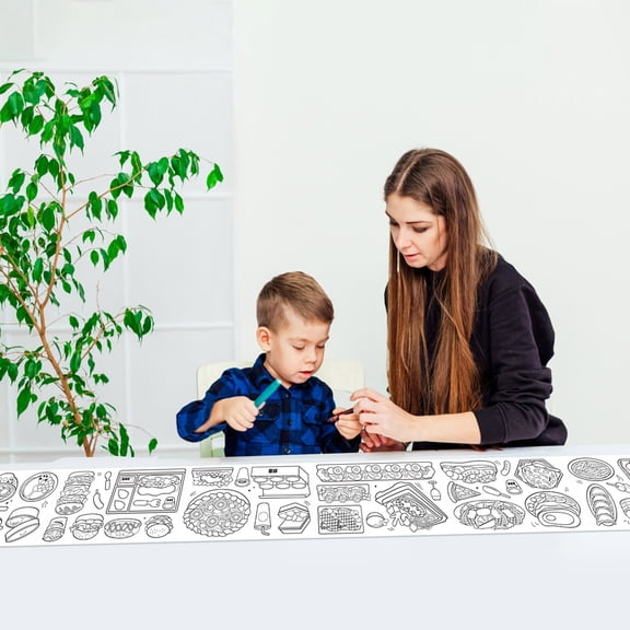 MOONDU Kids Transportation Coloring Roll, Peel and Stick Drawing Paper, Reusable No-Mess Graffiti Scroll, Wall Adhesive Coloring Paper with Vehicles Pattern for Toddlers Preschool Art Activities