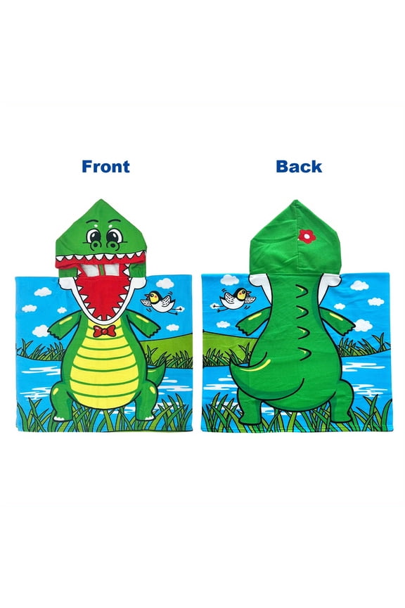 Kids hooded beach towel, child wearable hood bath cape towel, shark printed absorbent toddler swim wrap poncho, quick dry superfine fiber kids bathing pool changing cover up