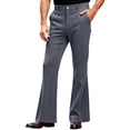 thumbnail image 1 of MOONDU Men's Flare Dress Pants Bell Bottom Slim Fit Retro 70s Business Casual with Pockets Stretch Trousers, 1 of 7