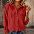thumbnail image 1 of MOONDU Women's Corduroy Shacket Hooded Button Down Corduroy Jacket Long Sleeve with Pockets Loose Fit Casual Fall Winter Daily Wear, 1 of 7