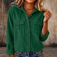 thumbnail image 1 of MOONDU Women's Corduroy Shacket Hooded Button Down Corduroy Jacket Long Sleeve with Pockets Loose Fit Casual Fall Winter Daily Wear, 1 of 7