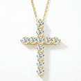 thumbnail image 1 of MOONELLE Moissanite Cross Necklace for Women, 925 Sterling Silver White Gold/Yellow Gold Plated Pendant Necklace, Elegant Faith Jewelry Gift for Her, 1 of 10