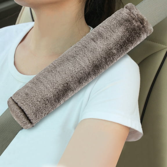 MOONET 2 Packs Car Seatbelt Covers Shoulder Pad for More Comfortable Driving, Universal Seat Belt Cover for Handbag Camera Backpack Straps, Soft Faux Sheepskin Wool Seat Belt Cushion (Gray)