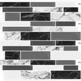thumbnail image 1 of 10-Sheet Peel and Stick Kitchen Backsplash Tiles, 3D Waterproof Self Adhesive Wall Tile Stick on Backsplash for Kitchen and Bathroom(Black Marble,12"×12"), 1 of 10
