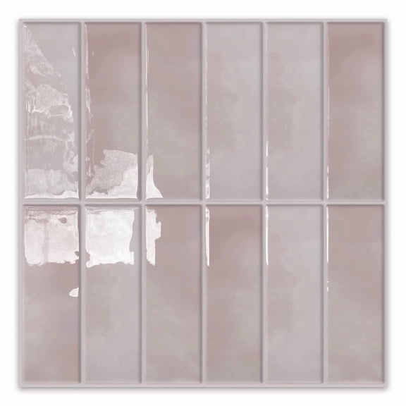 10pcs Peel and Stick Backsplash Wall Tiles, Extra Thick 3D Wall Panels, Heat & Water Resistant, Easy DIY Kitchen, Bathroom, Laundry, Fireplace & Rental Home Wall Décor (Pink, 12"×12")