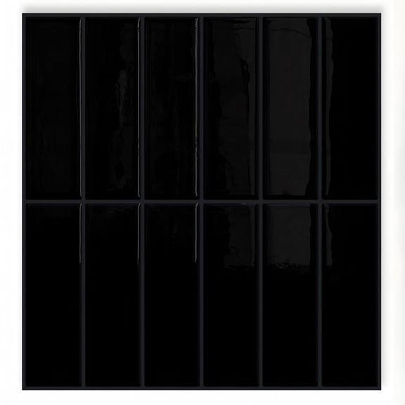 MOONFUN 10pcs Peel and Stick Backsplash Wall Tiles, Extra Thick 3D Wall Panels, Heat & Water Resistant, Easy DIY Kitchen, Bathroom, Laundry, Fireplace & Rental Home Wall Décor (Black, 12"×12")