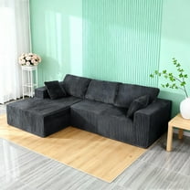 MOONMISS 110" Cloud Sectional Couch with L-Shape Chaise, Modern Modular Sofa with Deep Seat, Upholstered Couches with Back Cushion for Living Room Bedroom, No Assembly Required, Grey