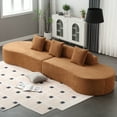 MOONMISS 130.5"Polyester Upholstered Modern Curved Minimalist Sectional