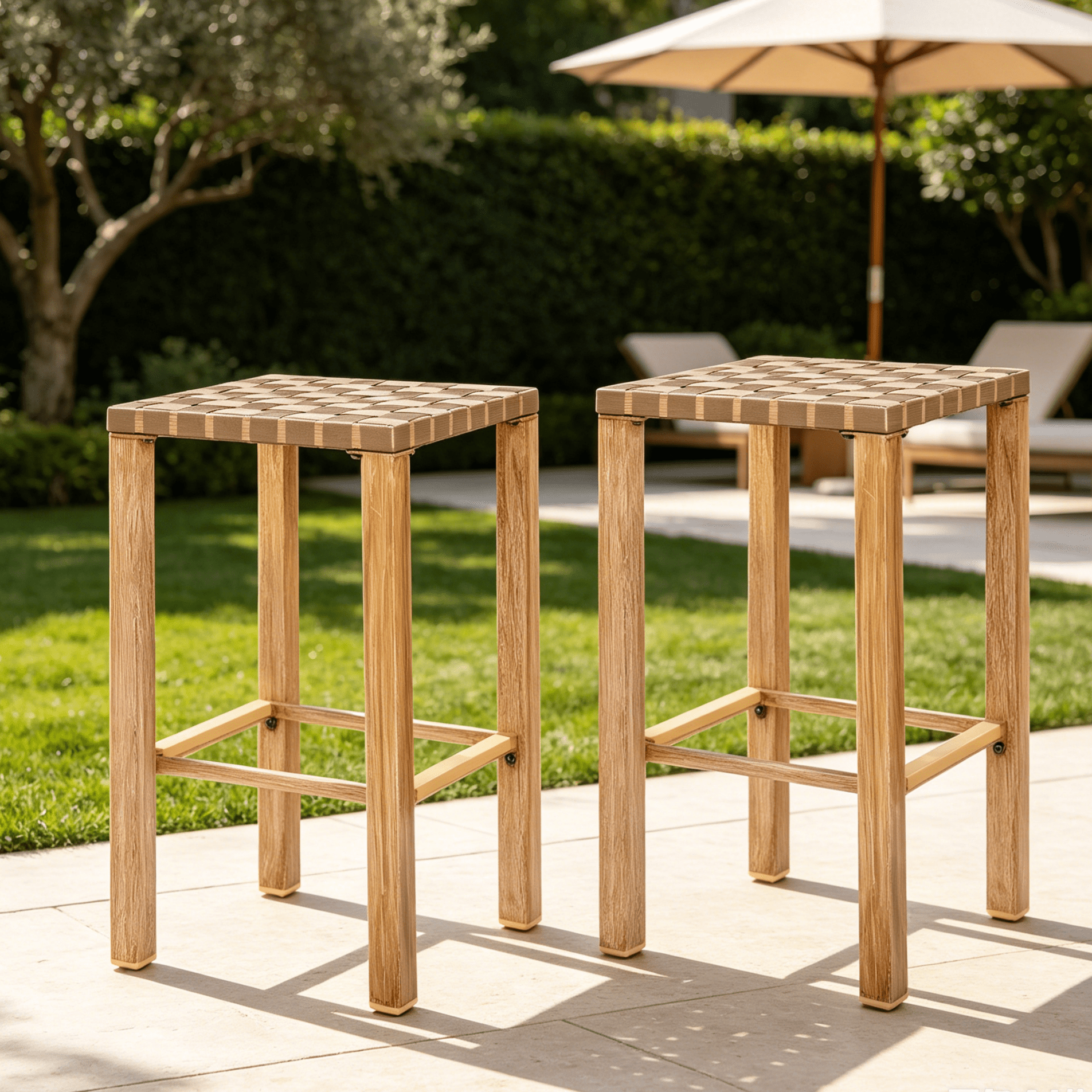 MOONMISS 2 Pack Counter Height Bar Stools 27.6 Inch, Handmade Drawstring Metal Bar Chairs with Footrest, Tall Bar Stools Ideal for Kitchen Island, Dining, Pub, Bistro & Cafe