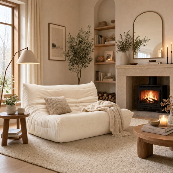 Upholstered Oversized Lazy Sofa