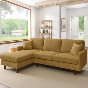 MOONMISS 93" Sectional Sofa , L-Shaped 3-Seat Sofa Couch with Chaise for Livingroom,Yellow