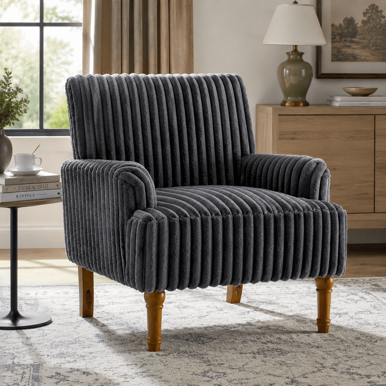 MOONMISS Accent Chair for Living Room,Dark Gray