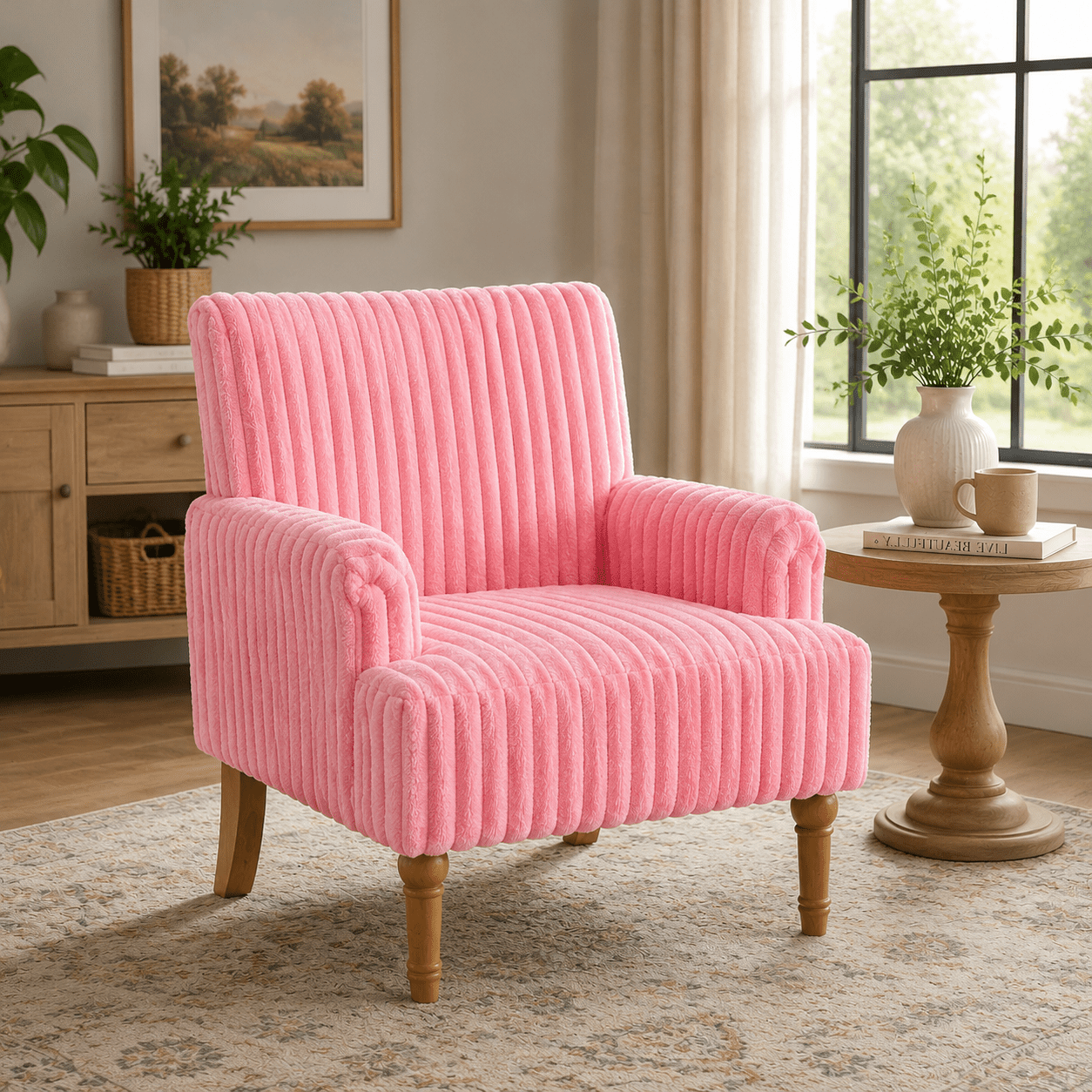 MOONMISS Accent Chair for Living Room,Pink