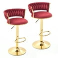 thumbnail image 1 of MOONMISS Bar Stools Set of 2, Adjustable Swivel Barstools, Velvet Counter Height Bar Chair with Back and Footrest for Kitchen Island Dining Room Café Pub,Wine Red, 1 of 4