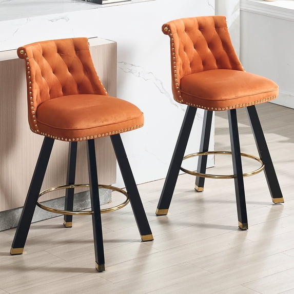 MOONMISS Bar Stools Set of 2 with Back Adjustable Backrest Detachable ...