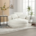 thumbnail image 1 of MOONMISS Beige Round Accent Chair with Tufted Seat, 1 of 6