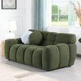 thumbnail image 1 of MOONMISS Boucle Upholstered Tufted Wood Frame Marshmallow Loveseat Sofa with 2 Pillows for Living Room-Olive, 1 of 5