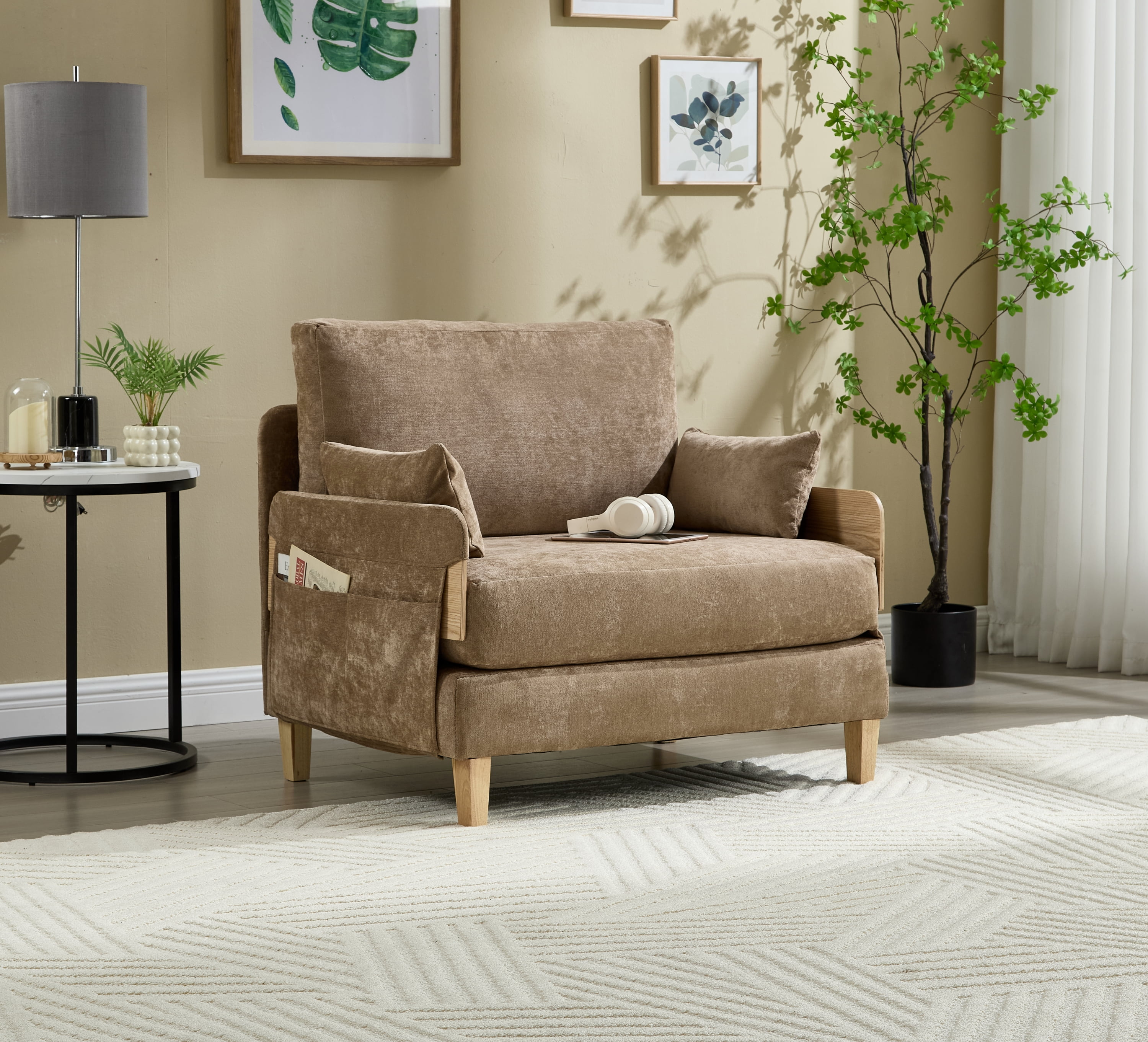 3-in-1 Convertible Sleeper Chair in Tan Linen