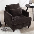 thumbnail image 1 of MOONMISS Chenille Upholstered Mid Century Modern Wood Frame Armchair-BLACK, 1 of 5