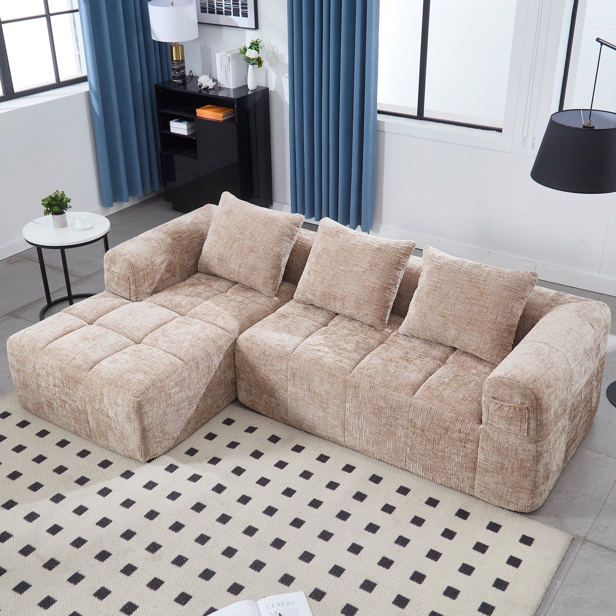 MOONMISS Chenille L-shaped Sectional Sofa - Seating - Walmart.com
