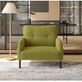 thumbnail image 1 of MOONMISS Corduroy Upholstered Comfortable Single Wood Frame Armchair for Living room and Bedroom-Olive Green, 1 of 6