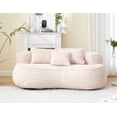 thumbnail image 1 of MOONMISS Corduroy Upholstered Durable Comfort Lounger Bean Bag Lazy Sofa with 3 Pillows-Beige, 1 of 5